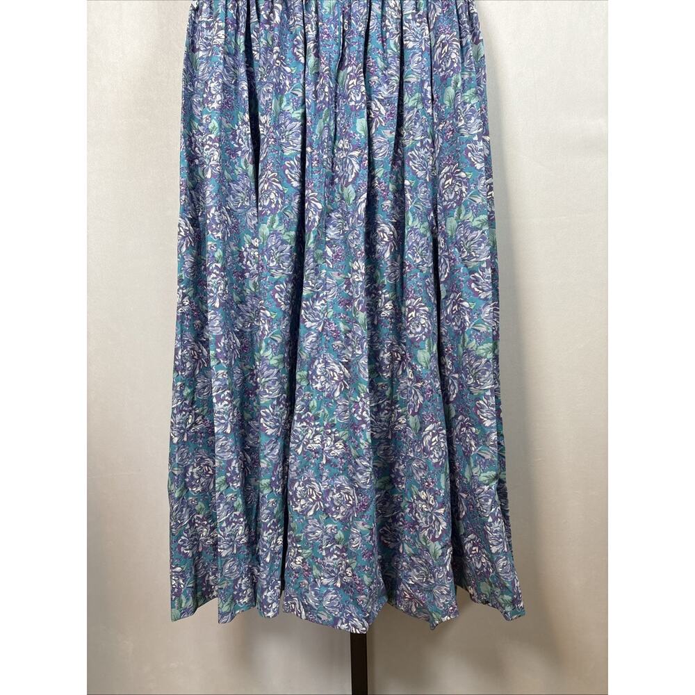 Laura Ashley Vintage Cotton Floral Dress Womens US 10 Colorful 80s Cottagecore - Picture 7 of 10